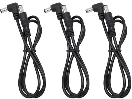 Mebamce 3pcs Guitar Pedal Power DC Cable for Effect Pedal 5.5 x 2.1mm Power Lead Cord Male to Male 24AWG Connector Plug Wire Adapter