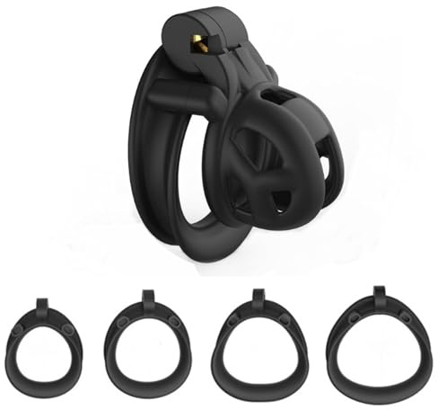 Gabbia di castità piatta, piccola gabbia di castità, gabbia di castità invertita per gli uomini Penis Cage Uomo Dark Lock Design, buon occultamento, coppie Bondage SM Sex Toys 3 (C)