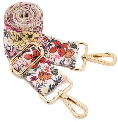 ZOOEASS Wide Shoulder Strap Adjustable Replacement Belt Guitar Style Crossbody Bag Handbag Strap Multicolor Canvas Straps(Wide:1.5in)(Color43)
