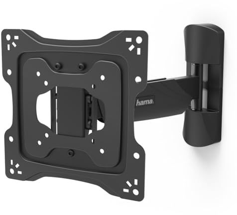 Hama TV Wandhalterung schwenkbar, neigbar, mit Diebstahlschutz (TV Wandhalterung 19-48 Zoll, VESA 75x75 bis VESA 200x200, bis 20kg, ideal für den öffentlichen Raum, mit Fischer-Dübeln) schwarz