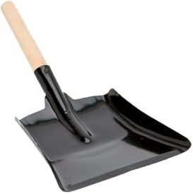 YSAMAX Black Metal Ash Shovel, Muddy Hands Large Dustpan, Steel Fireplace, Ash Shovel With Wooden Handle, Large Garden Dustpan, Coal Scoop To Easily Collect, (1 PCS)