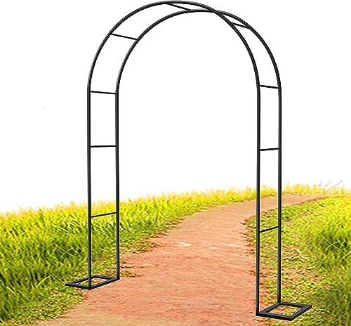 GueTTO Arco De Jardín Marco Metálico Ancho 120cm 140cm 180cm 200cm 240cm 350cm Arco De Boda con Base, Fácil De Ensamblar, Robusto Enrejado Soporte para Rosas Plantas Trepadoras,W200*230cm