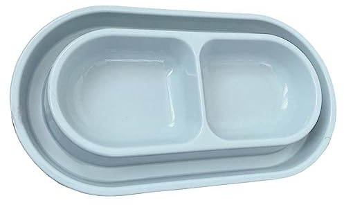GRPET Ciotola per gatti e animali domestici, per cibo e acqua, per cani di piccola e media taglia, previene le formiche, 950 ml, grigio, M