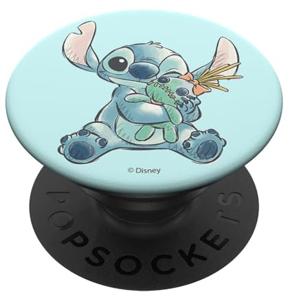 Disney Lilo & Stitch Cute Happy Stitch Scrump Sketch Logo PopSockets Adhesive PopGrip
