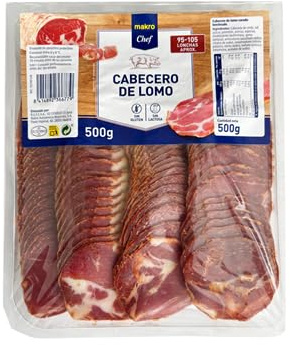 Cabecero de Lomo y Lomo Embuchado Chef – Sabor Auténtico en Cada Loncha Paquetes de 500g. (Producto Refrigerado) (1 PAQUETE 500g, Lomo cabecero)
