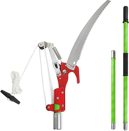 SXYKXYDL Pole Saw Extendable Pole Pruning Saw, Long Reach Tree Pruning Saw, Telescopic Tree Pruner Garden Tree Lopper, Branch Pruner Cutter (Pole Saw with Pruner, 2M), GZJ-UK-0674