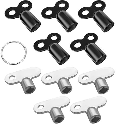 10Pcs Heizungsschlüssel zum Entlüften Heizkörper Entlüftungsschlüssel Schlüssel Heizung Entlüften Heizkörper Schlüssel Heizung Entlüftungsschlüssel für Alle Heizkörper 5mm mit 1 Schlüsselring