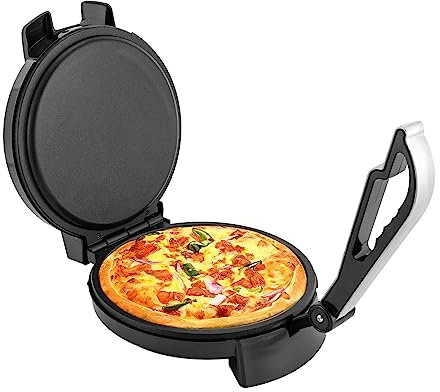 Donened - Roti Maker, 1200W Elektrische Edelstahl Doppelseitige Heizung Tortilla Maker, Maismehl Presse, Antihaftbeschichtung, Temperaturregelung, für Tortillas, Tacos, Quesadilla, Silvery