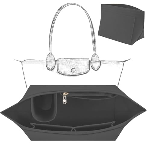 ZeiLaBang Kakadi Organizer für Longchamp Tasche,Multi-Pocket Felt Handbag Organizer für Longchamp Tasche,mit Multifunktionalen Taschen Großes Fassungsvermögen,Handtaschen Inlet