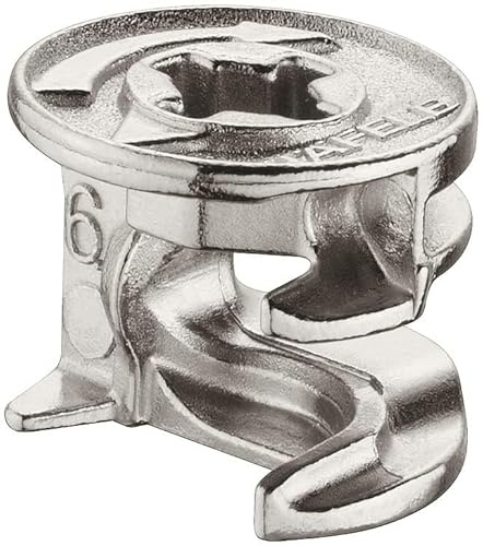 Pack 6 x Cam Locking Nut Furniture Fixing Screws - Ideal For Cabinets, Flat Pack Furniture etc. (Fits 15mm Holes)