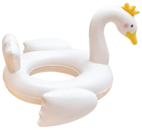 ACTOYS Schwimmring Kinder, Schwimmreifen Kinder, Schwimmring Schwan Kinder, für 5-10 Jahre, Pool Spielzeug (Krongans 70)