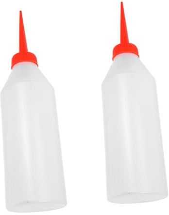 Housoutil 2pcs Plastic Squeeze Bottles for Sewing Machine Oil Precision Needle Tips Squirt Bottle for Machine Oiling and Craft Glues