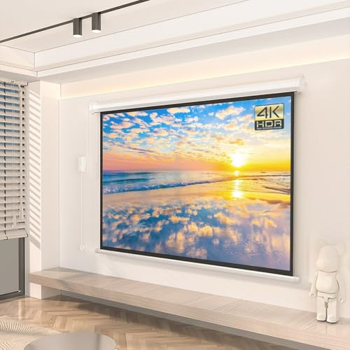 60 72 Electric Projector Screen Ultra HDR Upgraded Motorized Projection Screen With Remote Support 4:3 16:9 Electric Screens Perfect For Meeting, School, Home(72inch(16:9))