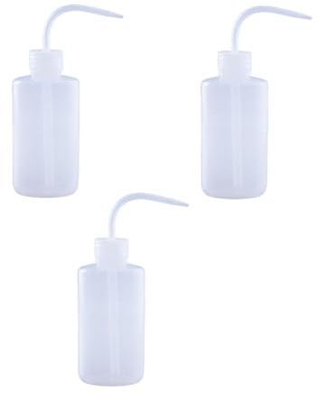 Veemoon Juego de 3 Unidades de Regadera Exprimible de 500 ml con Boquilla Curvada y Escala Herramienta Ligera y Práctica para Riego de Flores y Plantas de Interior