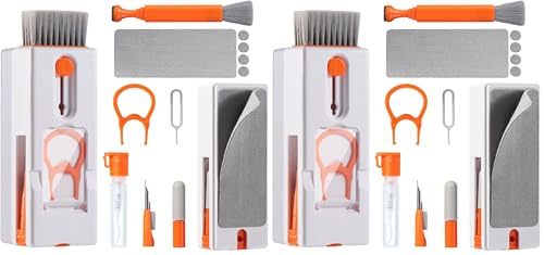 Vinabo 11 en 1 Keyboard Cleaning Brush Kit, Cepillo Limpiador de Teclado Multifunción, Herramienta de Limpieza, Extractor de Polvo para Tableta, Computadora, Auricular Bluetooth, Teléfono, Cámara