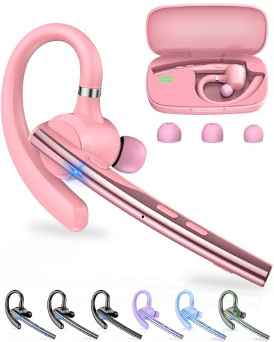 New Bee Oreillette Bluetooth sans Fil Double Mic ENC Cancellation | kit Main Libre bluetooth V5.1 12 Hrs D'autonomie en Conversation Continue, Pour La Conduite, Pour Le Bureau