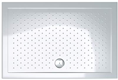 doporro Piatto Doccia 75x80 Rettangolare in Acrilico Bianco Lucido H 4 cm Ultraslim con Design Antiscivolo - Lucia02AR