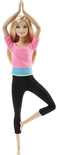 Barbie Made to Move - Bewegliche Gelenke für realistische Posen und Bewegungen, sportliches Outfit und Lange Blonde Haare, ideal für Rollenspiele und Kreativität, ab 3 Jahren, DHL82