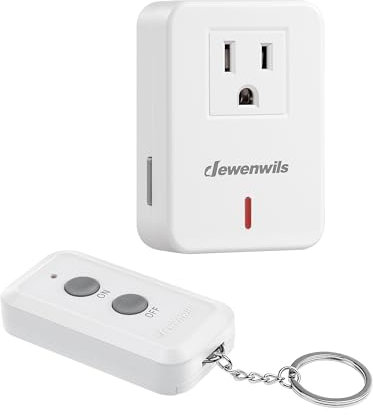 DEWENWILS Remote Control Electrical Outlet Wireless On Off Switch, Expandable Remote Light Switch Kit, 100ft RF Range, New Concise Compact Design, White (HRS10XB Series)