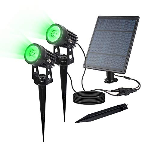 CORESLUX Solar Gartenleuchten Solarlampen für Außen Garten IP65 Wasserdicht Gartenleuchte Solar Gartenbeleuchtung 6000K LED Solarstrahler für Außen Gartenweg Bäume Sträucher (Grün)
