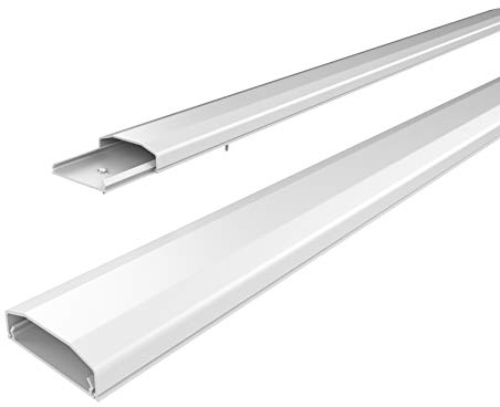 conecto CC50574 Canale per Cavi con adesivo autoadesivo o viti in PVC di alta qualità (lunghezza 100 cm, larghezza 6 cm, altezza 2 cm), bianco