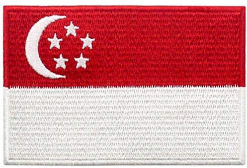 Drapeau de Singapour Brodé à Repasser ou à Coudre Patch