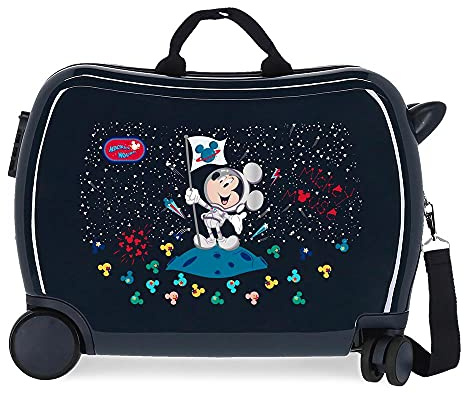 Disney Mickey Mickey on The Moon Kinderkoffer, Blau, 50 x 38 x 20 cm, starrer ABS-Kombinationsverschluss seitlich, 34 1,8 kg, 4 Räder, Handgepäck.