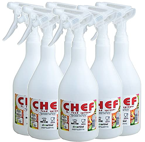 Food Grade Spray Bottle BPA Free Sprayer 1L / 33.8 oz Food Safe Spraye (6 Pack) For Vinegar, Liquor, Wine, Water, Juice