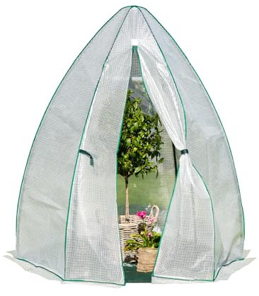 Westmann Gewächshaus Winterzelt | 160x183 cm Weiß | Foliengewächshaus für den Garten | Anzuchthaus zum ganzjährigen Schutz von Gemüse & Pflanzen