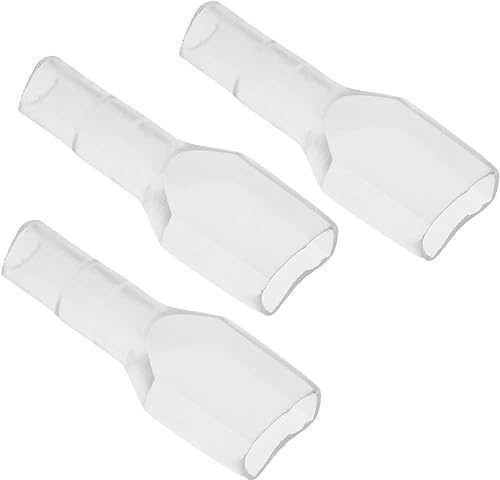 UKCable-Ties 6.3 mm Female Spade Wire Terminal Connector Insulated Cap Sleeve Clear (25)