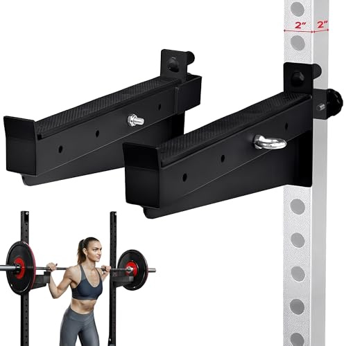 Yes4All Barre de sécurité pour barre de squat de qualité supérieure - Capacité de 453 kg - Bras de squat 2 x 2 - Hauteur réglable