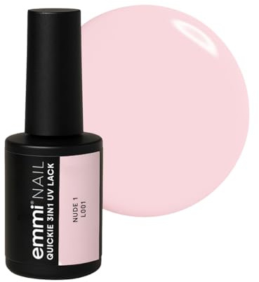 Emmi Nail Quickie Nude 1 3in1, leuchtender Roséton | LED UV Unter-, Farb- & Überlack, Bis zu 3 Wochen Glanz, Kratzfest, Stoßfest vegan, 7,5ml