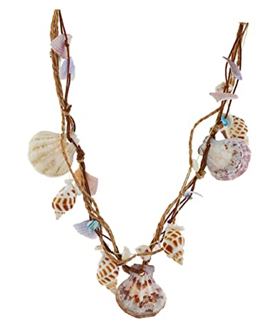 Amosfun Muschelkette Damen 56 Boho Strand Halskette Mit Muschelanhänger Handgefertigt Für Beach Jewelry Und Sommer Party Accessoires