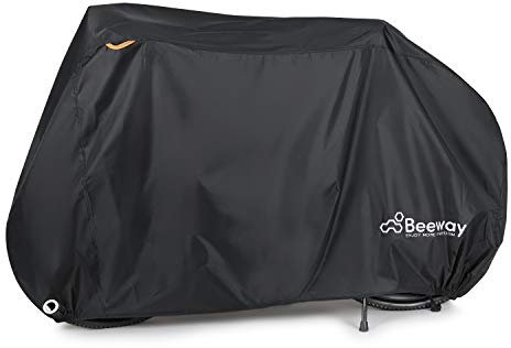 BEEWAY Bike Cover, Waterproof Bicycle Cover Indoor Outdoor Storage - 210T Nylon with Pu Coating, Safty Straps, Lock-holes, Fits for Most Bikes up to 29