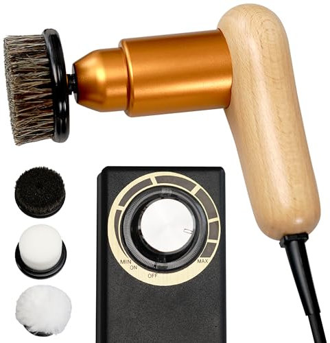 Smart Electric Polisher Kit, 75W Electric Shoe Polisher with Adjustable Speed, Automatic Shoe Shine Kit, Portable Leather Care Cleaning Kit for Shoes, Boots,Bags, Sofa