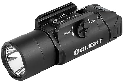 OLIGHT Linterna LED para arma corta | Valkyrie PL Turbo 800 lúmenes de potencia | Luz de foco e inundación | Para riel Picatinny y riel Glock (Negro)