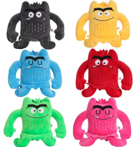 Dlishka Farbenmonster Plushie, Bunte Monster Plüschtier für eine fröhliche und unbeschwerte Stimmung, Halloween oder Birthday Decorations Monster Kuscheltier Geschenke für Jungen oder Mädchen. (6pcs)