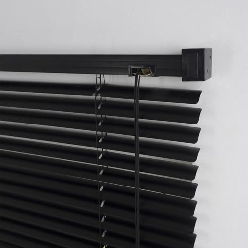 DZHTUF persianas venecianas de Aluminio,Cortinas Plegables,Estores de Lamas Negras-oscurecedoras/Protectoras Privacidad, Estores Venecianas horizontales,Cortinas metálicas,W×H-140x100cm