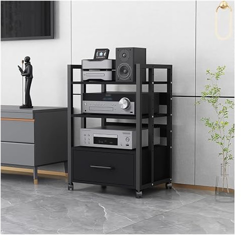 audio rack hifi regal Metall-Audiokomponenten-Rack-Turm Media Stereo Stand Equipment Shelf For Home Office Bedroom, Freistehendes Hochbelastbares Audio Component Stand Regal ( Color : Style2 , Size :