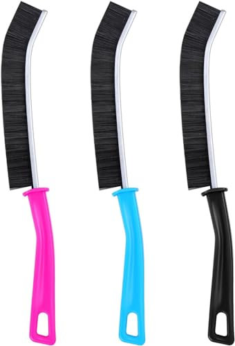Acooruiteng 3 Stück Spaltreinigungsbürste Fugenbürste Multifunktionale Hartborsten-Eckenreinigungsbürste Fugenreinigungsbürste Crevice Cleaning Brush Reinigungsbürste für Fliesenböden Küche Badezimmer