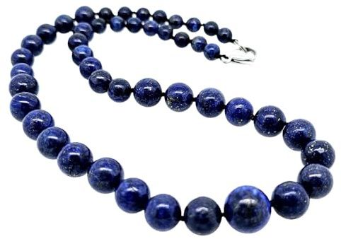 Treasure Bay kvinnors fantastiskt 6-14 mm naturlig ädelsten pärlhalsband | blå grön svart rosa flerfärgad agat, blått turkos halsband för kvinnor, Turkos ädelsten Agat lapis, Turkos