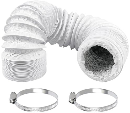 Tubo per aria condizionata, 3m tubo di ventilazione da 100 mm, tubi di scarico, resistente al calore, resistente alla corrosione, per Impianti di Climatizzazione, Asciugatrici, Cappe Aspiranti