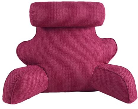 Lesekissen mit Armlehnen – Rückenstütze im Sitzen, große Taille, multifunktionales Kissen, langes Bettkissen mit praktischem Griff, Nackenstütze unsichtbarer Reißverschluss zum Arbeiten, 70 x 40 x 30