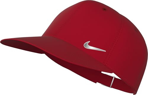 Nike Dri-Fit Club Unstrukturierte Metall-Swoosh-Cap, University Red/Metallic Silver, FB5372-657, M/L