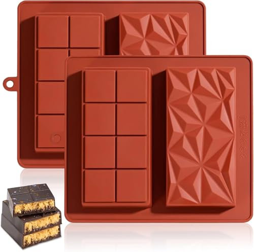 2 Pezzi Stampi per Cioccolato in Silicone, Anti Adesivo, Tablet Profondo, Antiaderente per Fare Praline