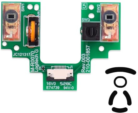 Switch Wheel Encoder Button Board Motherboard Microswitch Platte Maus Reparaturteile mit Mausfüßen Ersatz für Logitech G Pro Wireless GPW Wireless Gaming Maus (TTC Gold 80M)