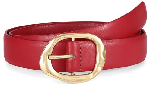 WHIPPY Women Leather Belts Fashion Waist Belt Classic Ladies Leather Belts for Jeans Trousers Dresses with Gold Buckle