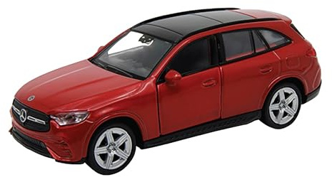 Mercedes Benz GLC 12cm Modellauto aus Metall Modell Auto mit Rückzugmotor Spielzeugauto Welly 4-Varianten 25 (Rot-Metallic)