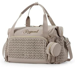 Zhongzhi Sac à langer personnalisé de grande capacité pour couches de bébé, sac à poussette suspendu pour femmes enceintes, mode maternité, kaki, Medium
