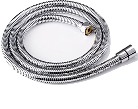 Oupukle Tubo flessibile per doccia in acciaio inox, 150 cm, flessibile, universale, con doppia testa in ottone di alta qualità, anti-twist, anti piega